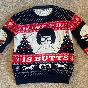 Tina Belcher All I Want For Christmas Is Butts sweater.
